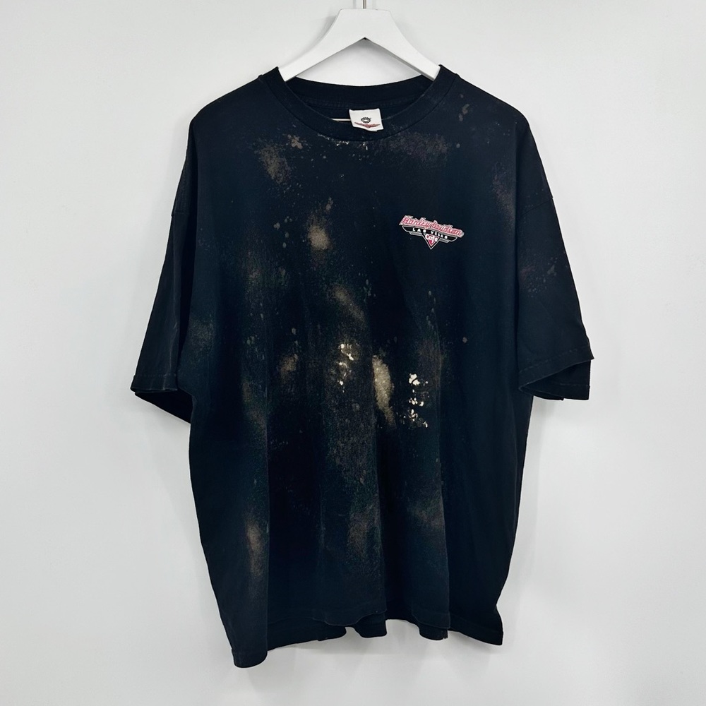 Harley Davidson Cafe Las Vegas Custom Bleach Splatter Short Sleeve Shirt - Picture 8 of 8